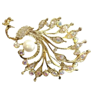 Georgous Crystal Peacock Pin Brooch
